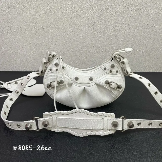Balenciaga City White Crinkled Leather
