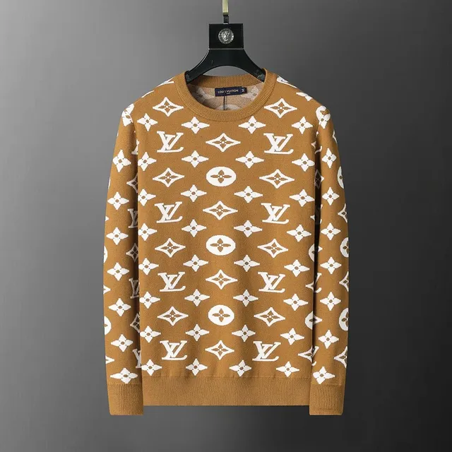 Louis Vuitton Monogram Knit Sweater Brown and White Monogram