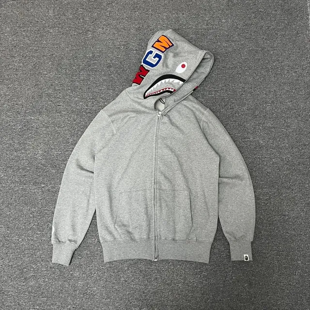 BAPE Shark Full Zip Hoodie Grey Shark