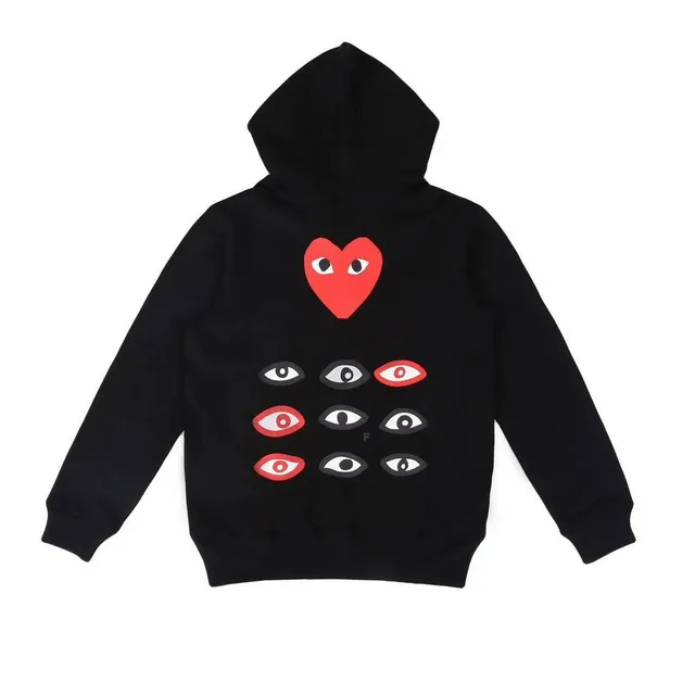 Comme des Garçons Heart Eyes Hoodie Red Heart and Eyes Print