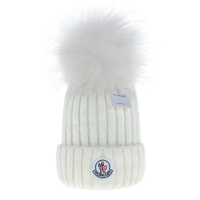 Moncler Pom-Pom Beanie Ribbed Knit with Fur Pom
