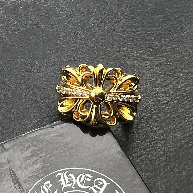 金色带钻鸢尾花-开口可调节