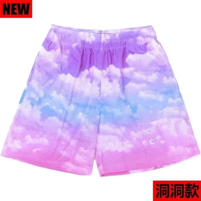 Mesh Shorts Cloud Print