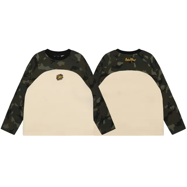 Broken Planet Long-Sleeve Raglan Top Camo Sleeve