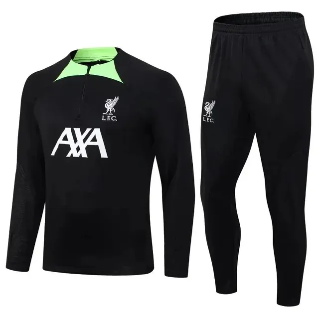 Adidas × Liverpool Training Set Black with Neon Green Accents