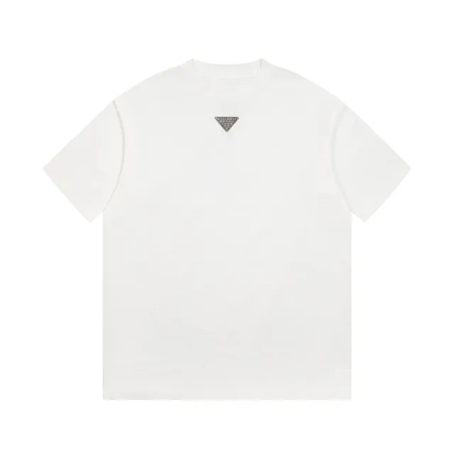 Prada T-Shirt Metallic Triangle Logo