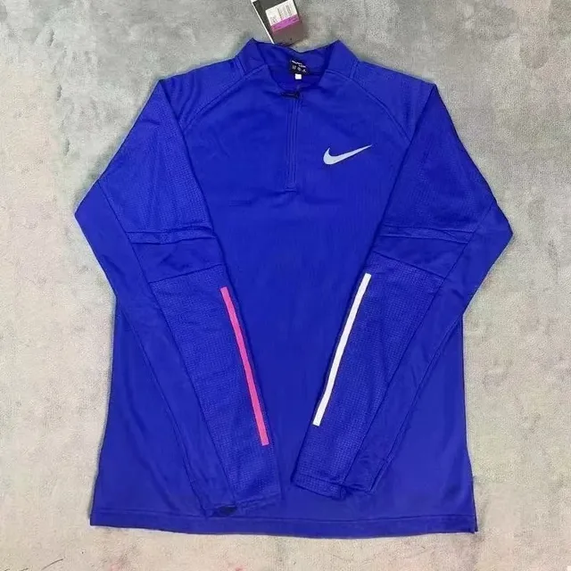 Nike Tech Fleece Half-Zip Royal Blue with Pink and White Accents