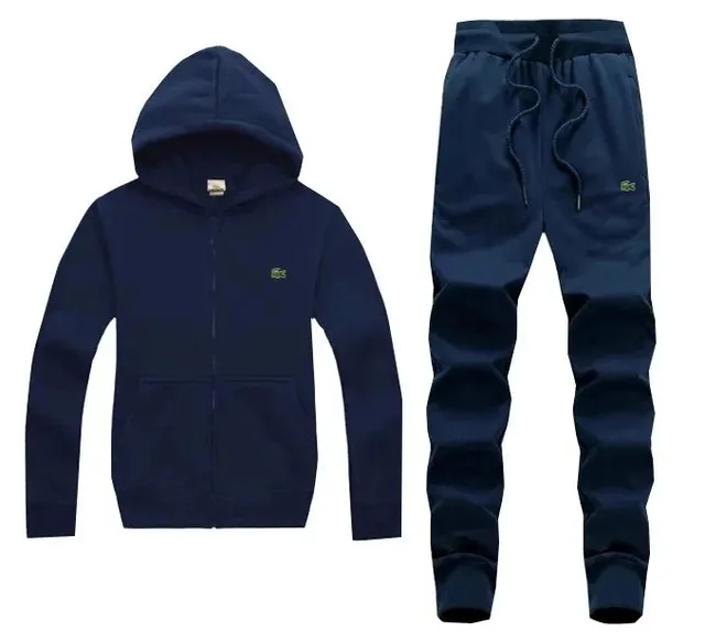 Lacoste Hoodie and Joggers Set Navy with Green Crocodile Logo