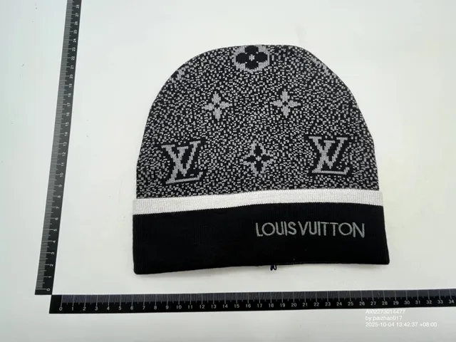 Louis Vuitton Monogram Knit Beanie Black and White