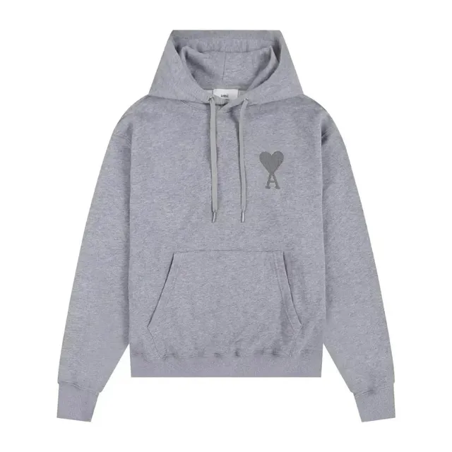 Amiri Heart Logo Hoodie Heather Grey