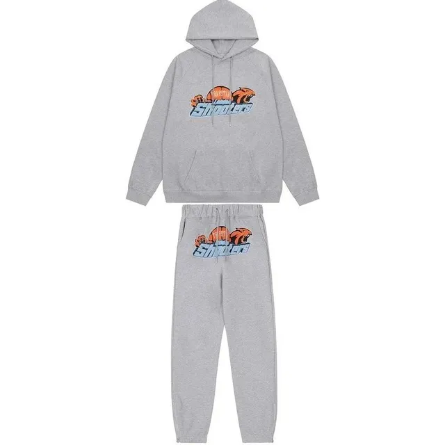 Trapstar Snooty Hoodie and Joggers Set Orange Graphic