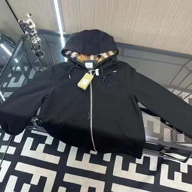 Burberry Zip-Up Hoodie Check Lining