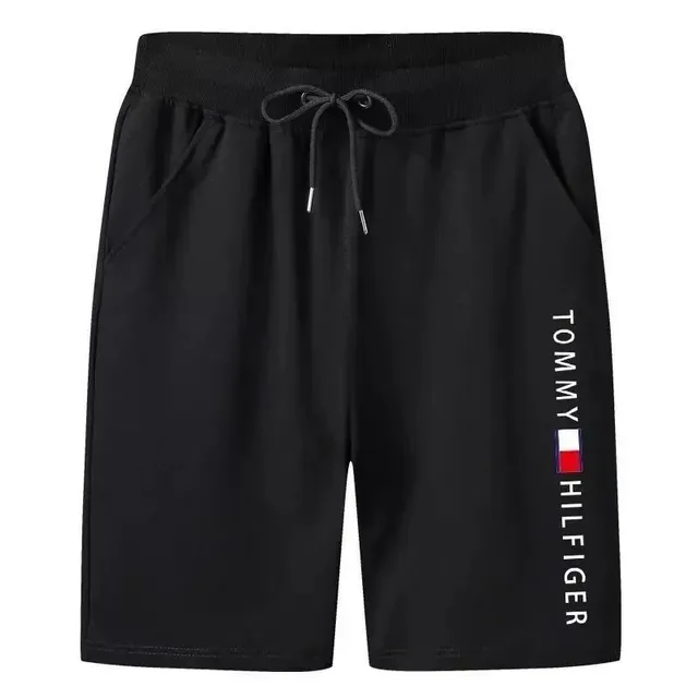 Tommy Hilfiger Logo Shorts Vertical Logo Black
