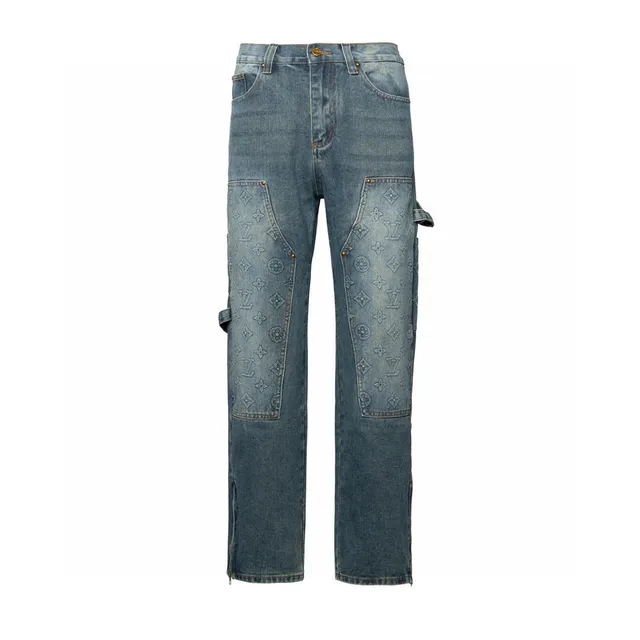 Louis Vuitton Monogram Denim Cargo Jeans LV Monogram Print