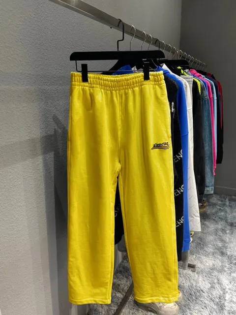 Balenciaga Velvet Joggers Logo Embroidered