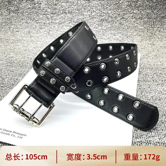 【十字钉双针扣105cm】十字架腰带
