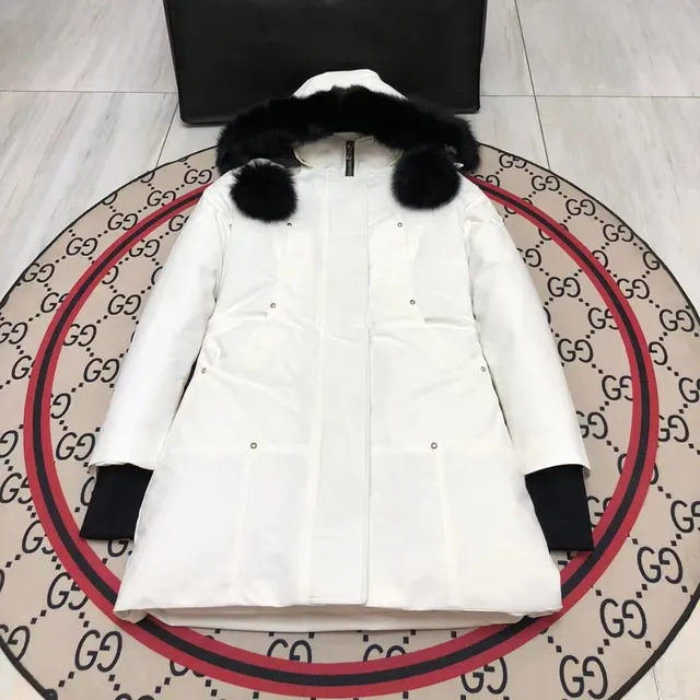 Canada Goose Parka White with Black Fur Trim