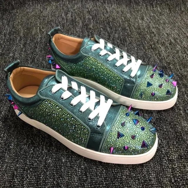 Christian Louboutin Louis Junior Spikes Crystal-Embellished Spike