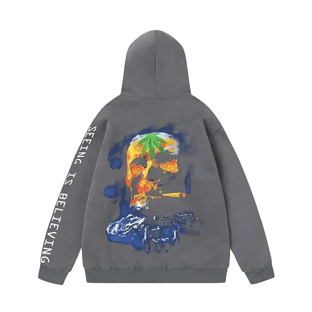 Travis Scott Hoodie Skull Palm Print