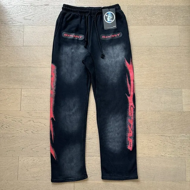 Hellstar Sport Sweatpants Black with Red Graphic