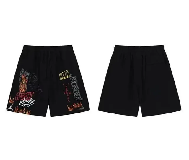 Travis Scott × Jordan Shorts Flame Print