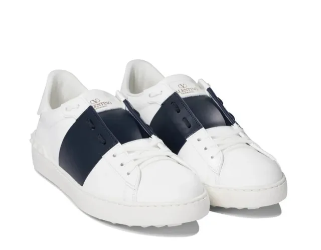 Valentino Rockstud White and Navy