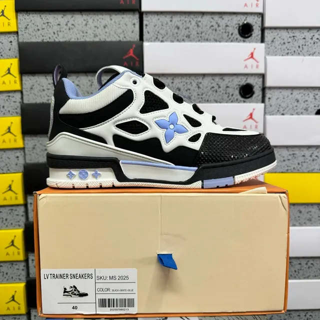 Louis Vuitton LV Trainer Sneakers Black White Blue