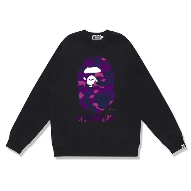 BAPE Crewneck Sweatshirt Purple Camo Ape Head