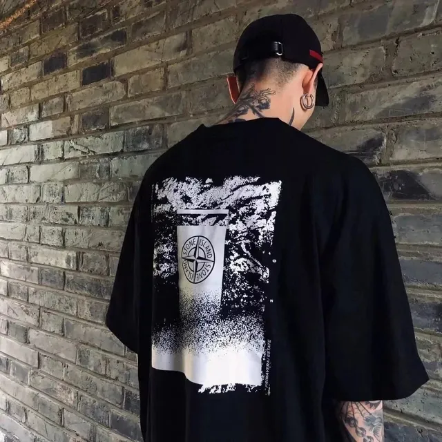 Stone Island Graphic Tee Spray Paint Print