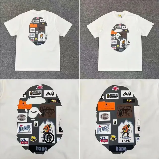 BAPE Ape Head Graphic Tee Sticker Collage