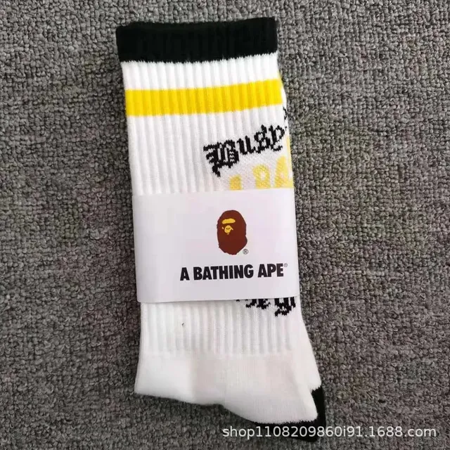 BAPE Crew Socks Busy Logo