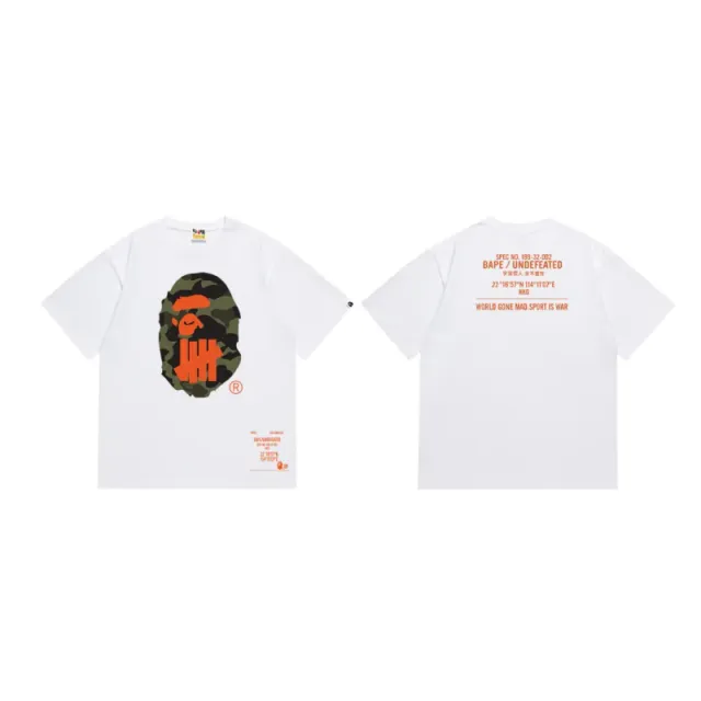 BAPE × Undefeated Short-Sleeve Tee Camo Ape Head Print