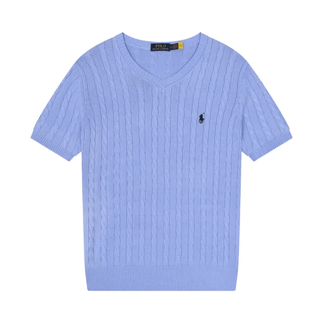 Polo Ralph Lauren Cable Knit V-Neck Light Blue