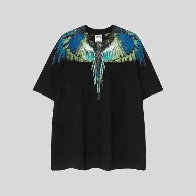 Marcelo Burlon Wings T-Shirt Blue Green Wings Print