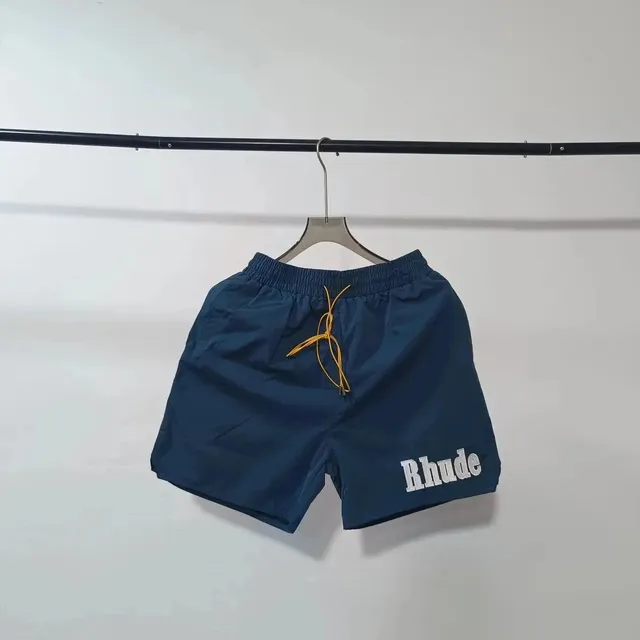 Rhude Logo Shorts Navy with White Logo
