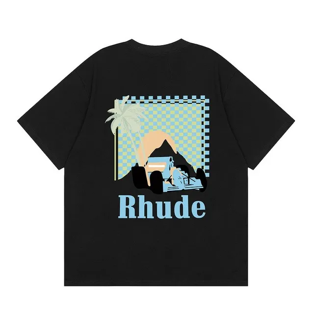 Rhude Graphic Tee Palm Tree Racer Print