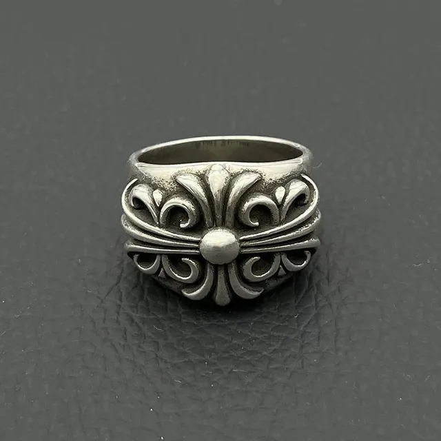 Chrome Hearts Cross Ring Ornate Fleur-de-Lis