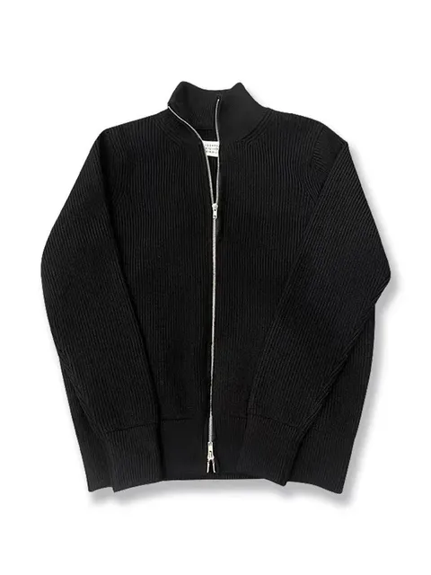 Maison Margiela Ribbed Zip-Up Sweater