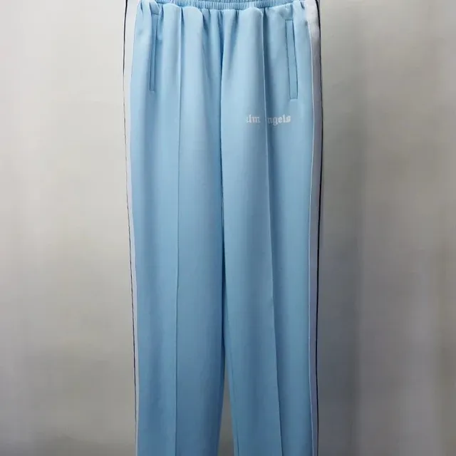 Palm Angels Track Pants Light Blue with Side Stripe