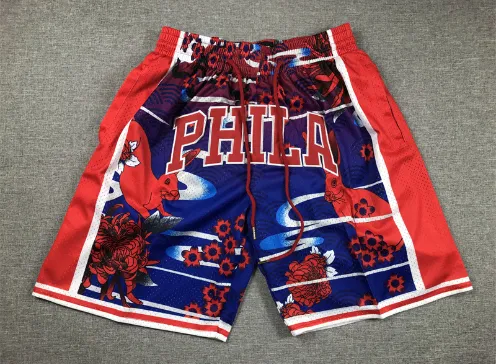 NBA Basketball Shorts Philadelphia 76ers Floral Print