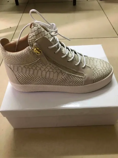 Giuseppe Zanotti High-Top Sneaker Snake Print with Gold Zip