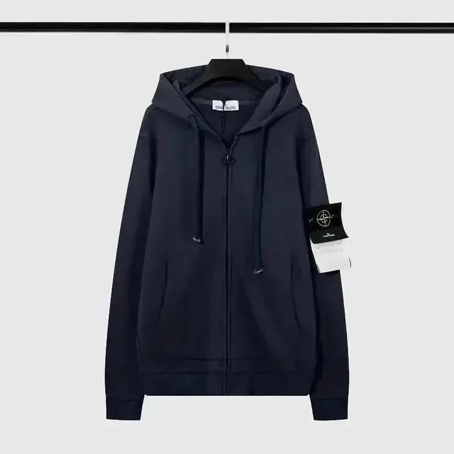 Stone Island Zip-Up Hoodie Navy