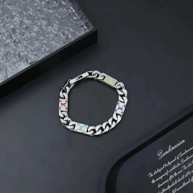 Louis Vuitton Chain Bracelet Multicolor Monogram Enamel