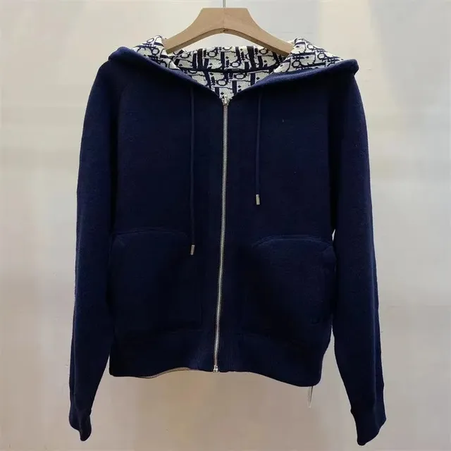 Dior Zip-Up Hoodie Oblique Print Lining
