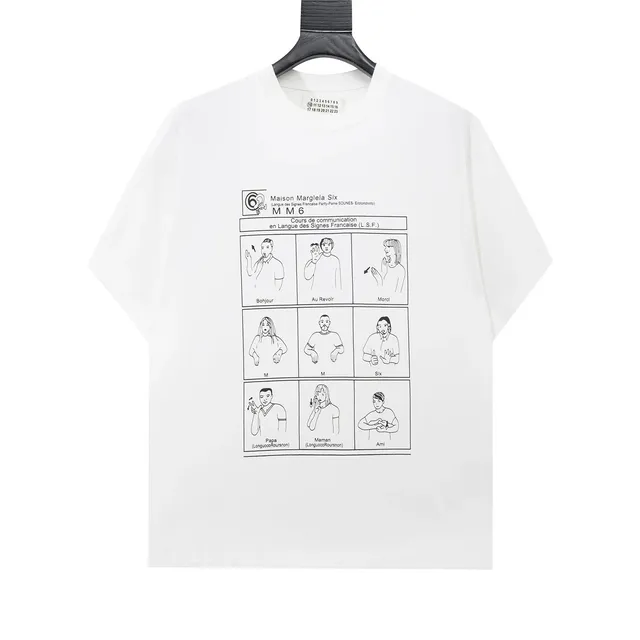 Maison Margiela Graphic T-Shirt Sign Language Print