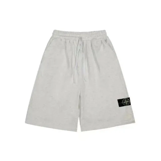 Stone Island Logo Patch Shorts Heather Grey