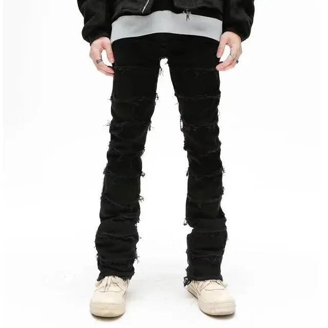 Distressed Jeans Multi-Layer Ripped
