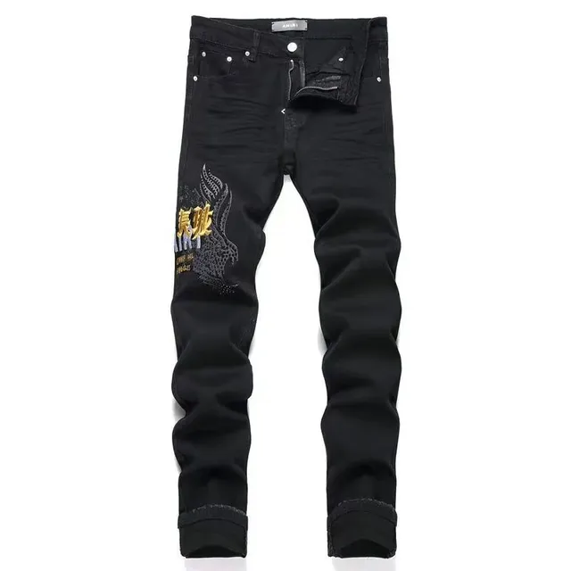 Amiri Embroidered Jeans Eagle Motif