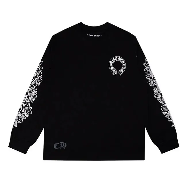 Chrome Hearts Long Sleeve Tee Ornate Sleeve Print