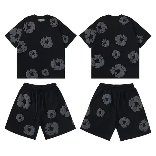 Denim Tears Shorts Set Scrunched Logo Print